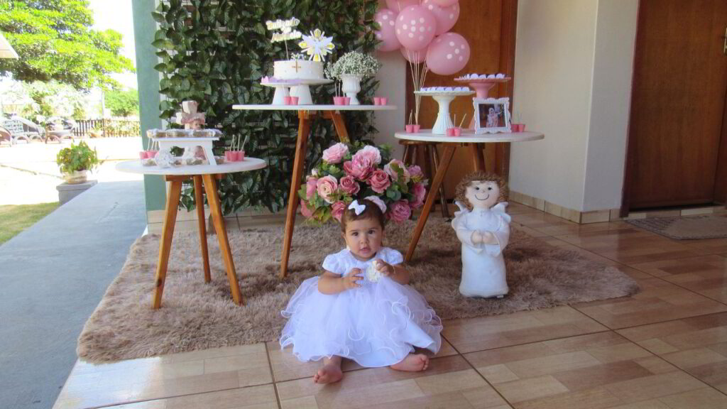 Imagem da comemoração do batizado da Marcela